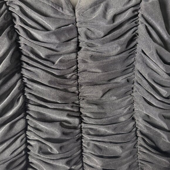 J.R. Nites by Caliendo Black Embellished Sleeveless Ruched Top Size 14 - Picture 4 of 6